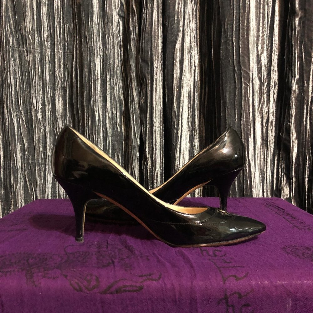 Jimmy Choo Black Patent Leather Pumps with Buckle